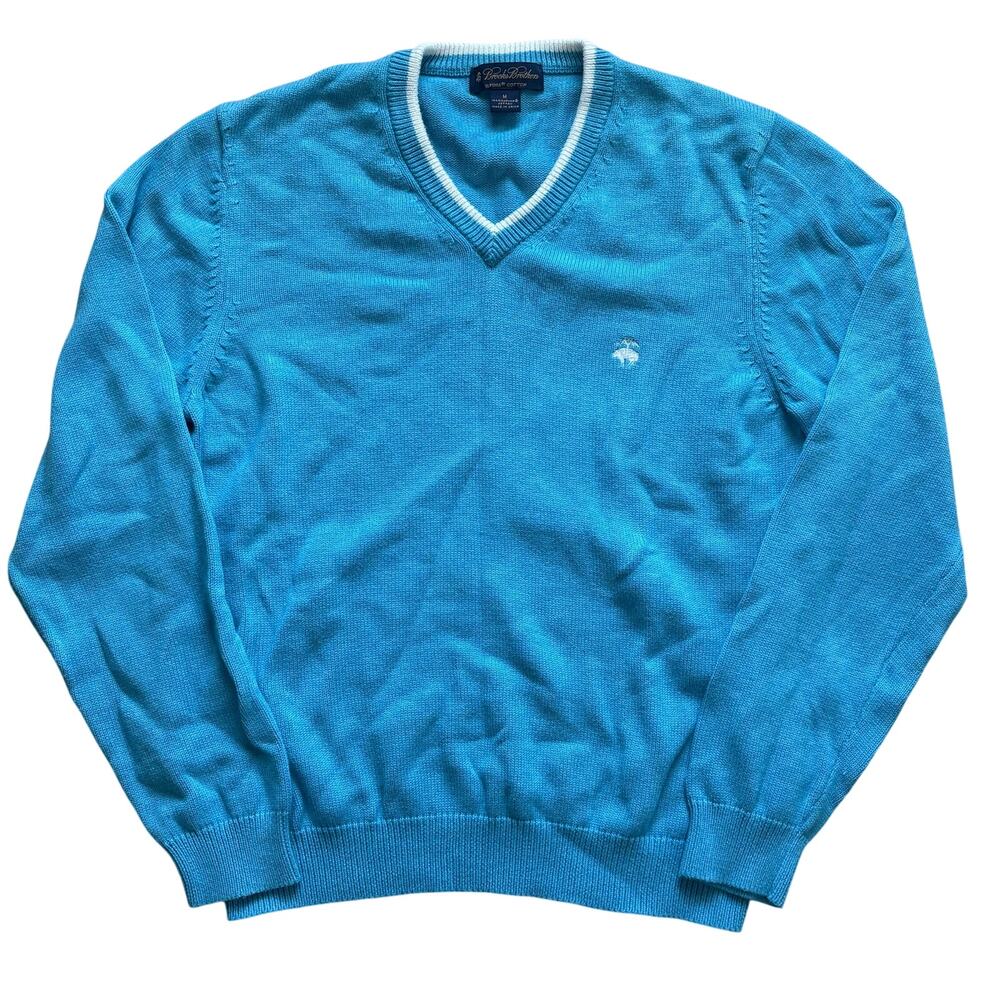 Brooks Brothers Light Blue 100% Supima Cotton Sweater Men’s M Fleece Sheep Logo